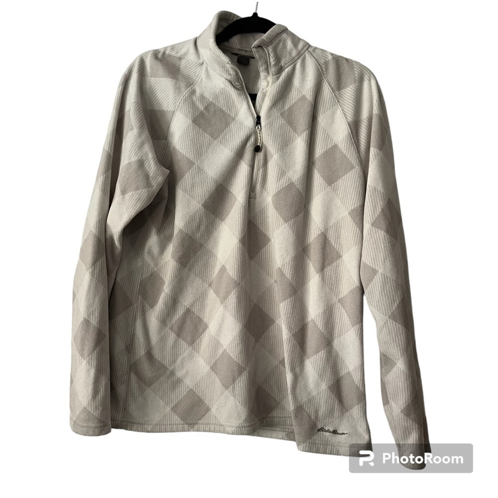 Eddie Bauer Checkered Quarter Zip Pullover